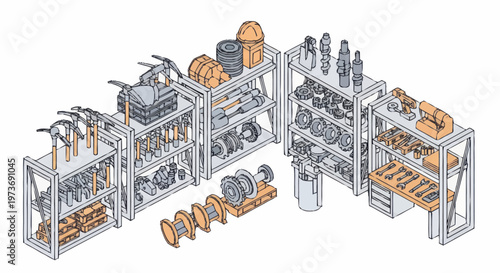 Industrial Parts Storage and Organization System.
