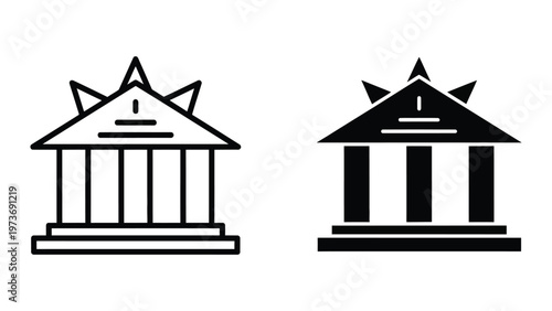 Comparison of classical architecture styles in black and white illustration