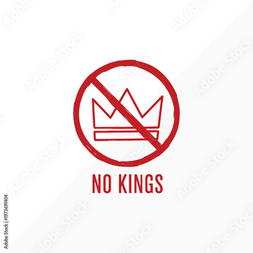 Title no kings a protest symbol against monarchy and authoritarian rule description a red circular symbol with a crossed out crown and the