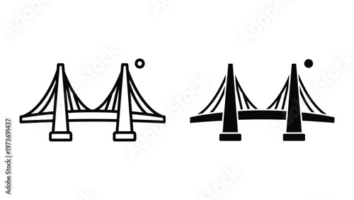 Comparison of suspension bridge designs with differing cable and tower structures