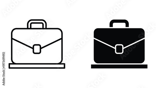Contrast between a white and black briefcase on a surface