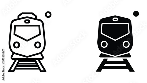 Two trains moving in opposite directions on parallel tracks