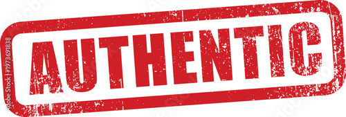 Distressed Red Authentic Rubber Stamp Grunge Text