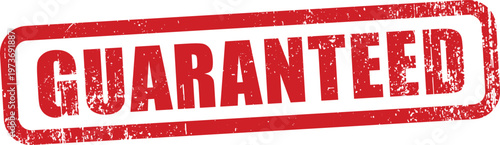 Distressed Red Guaranteed Rubber Stamp Grunge Text