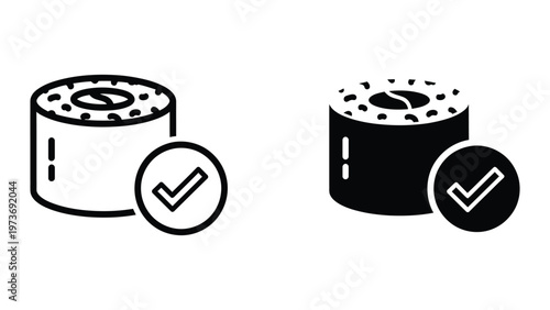 Comparison of two different types of cylindrical mechanical components with checkmarks.