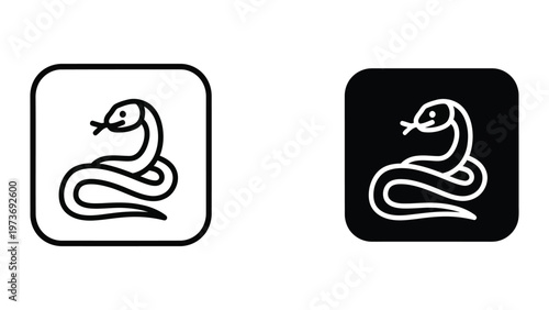 Contrasting cobra symbols on light and dark backgrounds