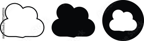 Cloud computing icon set. Data storage symbols. Network sign. Digital technology and server design. Internet and backup service design
