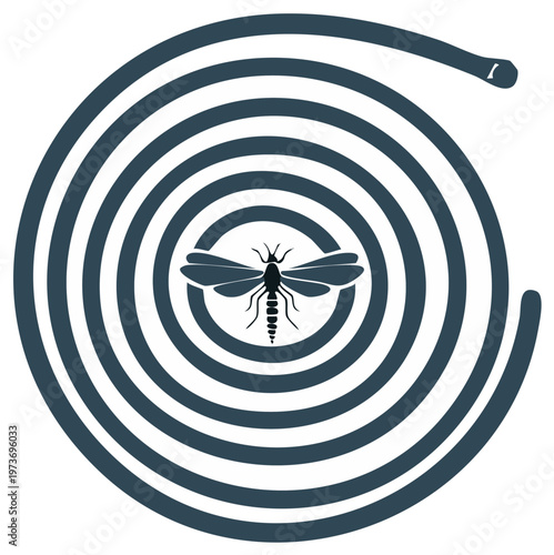 Spiral mosquito coil icon for pest control and insect repellent symbol