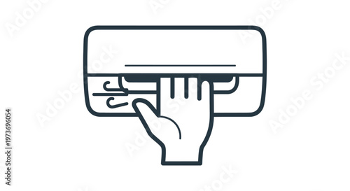 a hand drying under a modern wall-mounted hand dryer in a public washroom highlighting restroom hygiene.