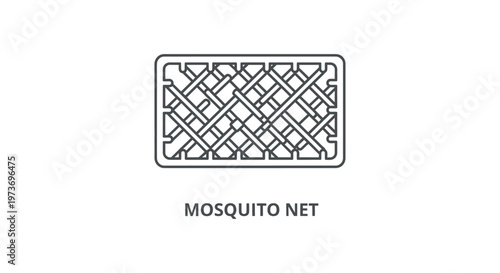 a modern line art mosquito net icon symbolizing insect protection and barrier ideal for healthcare or travel ui design.