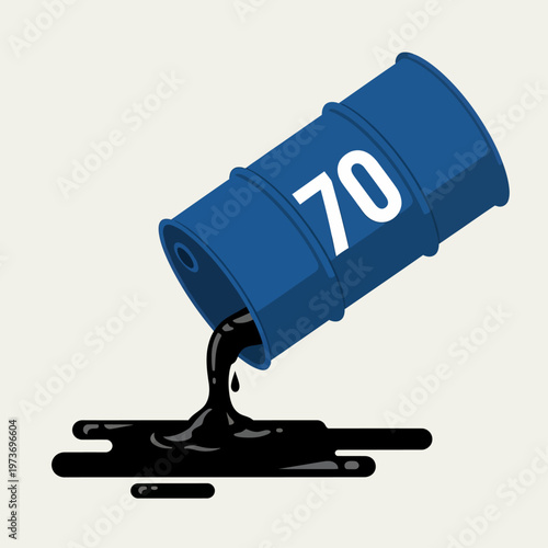 oil barrel spilling crude oil a conceptual illustration of the energy crisis and fossil fuels impacting the market.