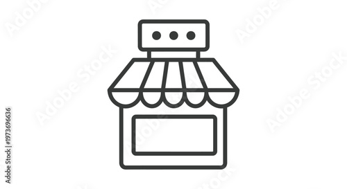 store shop storefront icon a simple line art graphic for retail business and local market concepts.