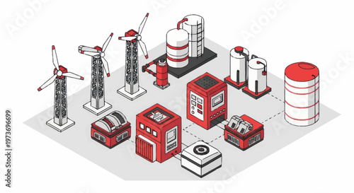 Industrial equipment and machinery factory.
