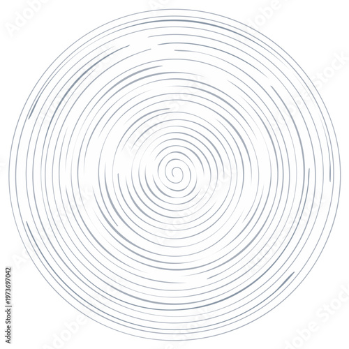 Swirling Vortex Lines forming Circular Concentric Pattern, Minimalist Design