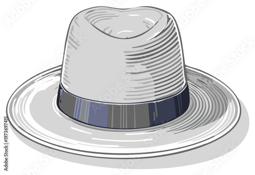 Stylish Fedora Hat with Band for Fashionable Headwear Accessory in Gray and Blue