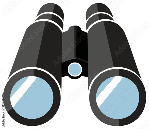 Modern flat design vector icon of binoculars for travel exploration and long distance observation