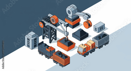 Industrial Mining Equipment and Vehicles Collection.