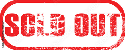 sold out red stamp vector
