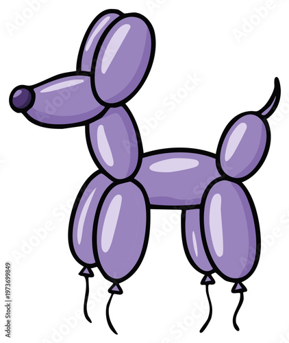 Purple Balloon Dog Toy Fun Party Decoration