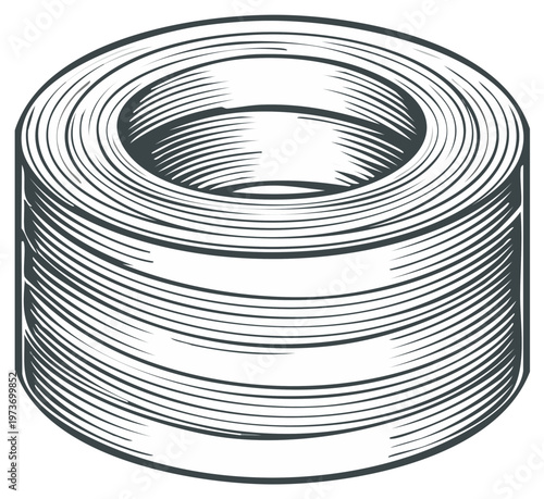 Classic Ring Shaped Object With A Hole In The Center Detailed Engraving Style