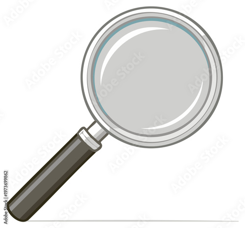 Cartoon Magnifying Glass With Handle Ready For Exploration And Discovery
