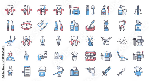 Dental Icon Set Medical Dental Care Health Professional Icons