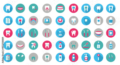Dental Icons Set for Clinic Healthcare and Medical Services Digital Assets