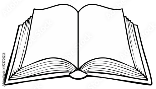 Open Blank Book Pages With Detailed Edge Lines Ready for Content