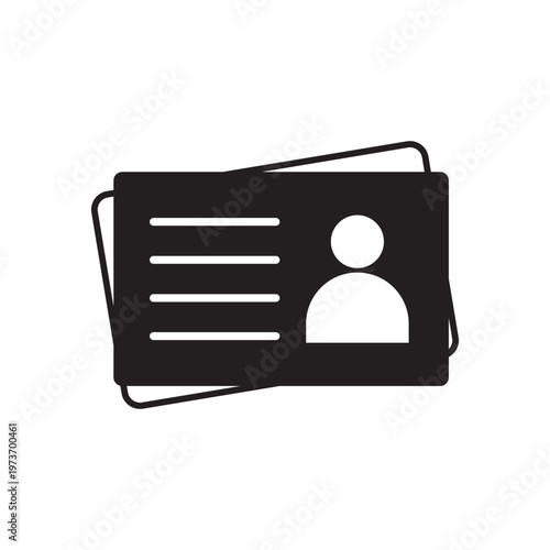 ID Card icon collection. Employee clerk card, driver license, Identification card, staff identification card symbol. Design for website and mobile app.