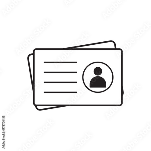 ID Card icon collection. Employee clerk card, driver license, Identification card, staff identification card symbol. Design for website and mobile app.