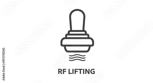 rf lifting radiofrequency treatment icon for beauty procedure and skin tightening symbolizing anti aging aesthetic technology on white.