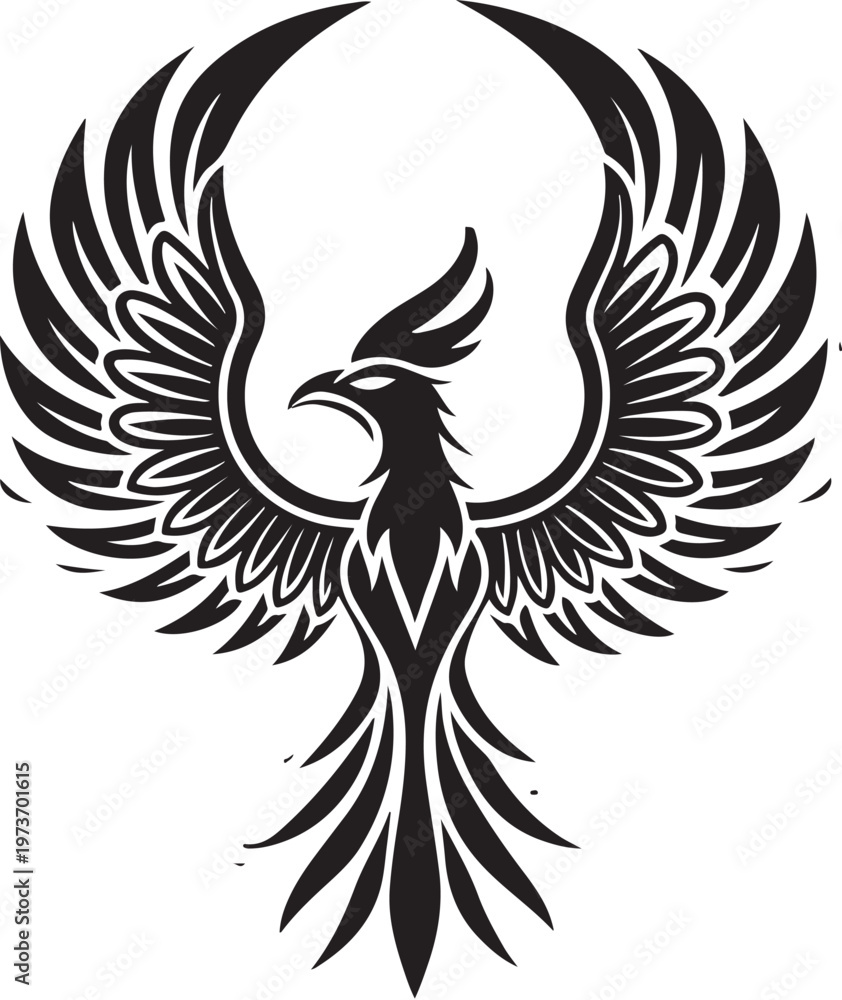 Obraz premium Eagle wings black silhouette vector logo
