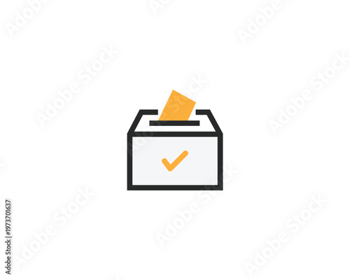 Voting ballot box with checkmark logo, Election symbol, Democracy icon, Vote sign vector illustration 