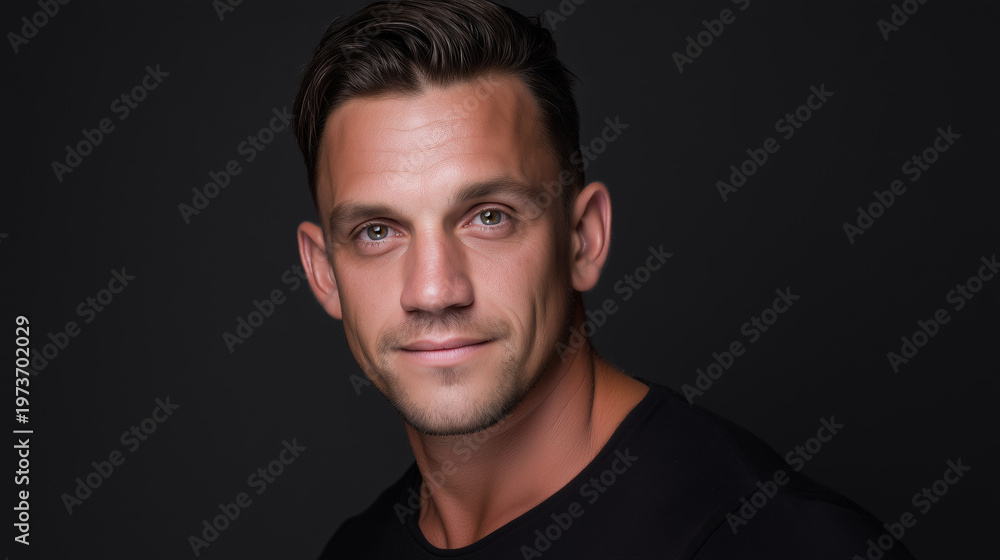 Obraz premium Confident man posing for portrait in casual wear