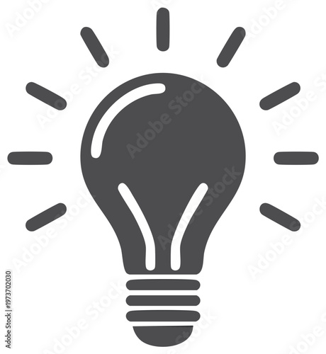 Glowing light bulb symbolizing a new idea innovation inspiration creativity and illumination