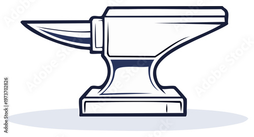 Blacksmith Anvil Illustration, Heavy Metal Work, Vector Graphic Design