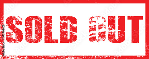 sold out red stamp vector
