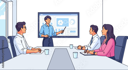Confident Business Leader Giving Digital Presentation