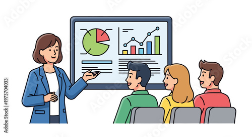 Woman Presenting Data Insights to Engaged Team