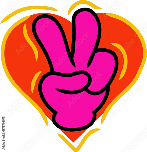 peace sign with hand