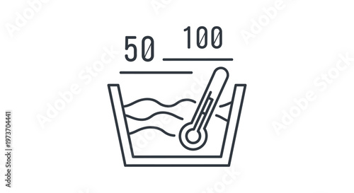 washing temperature symbol icon showing laundry care instructions and recommended maximum water heat for delicate fabric cleaning.