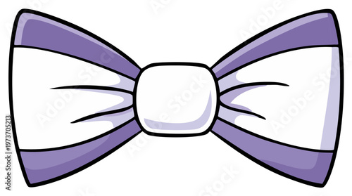 Cartoon purple and white bow tie graphic illustration