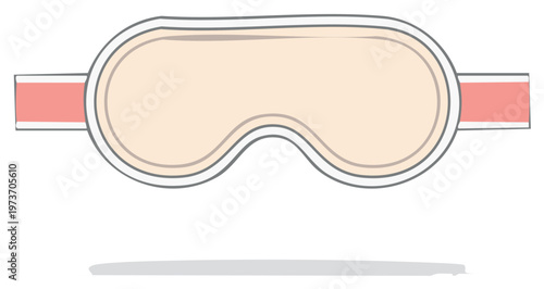 Cartoon Sleeping Eye Mask with Pink Strap and Light Peach Lenses