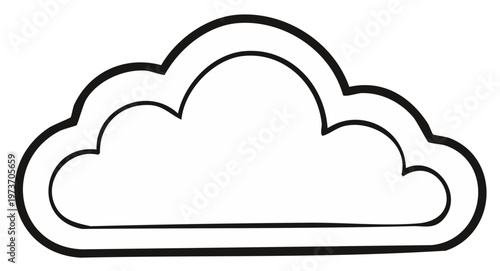 Stylized outline of a fluffy cloud with a clean interior space for text