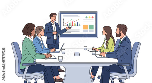 Employee Presenting Data to Engaged Colleagues