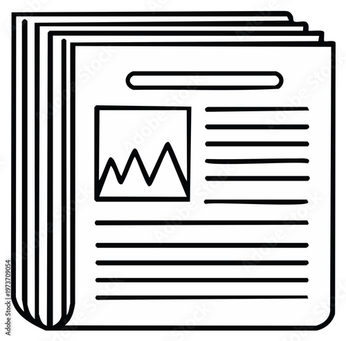 Stack of News Papers with Headline and Chart Image