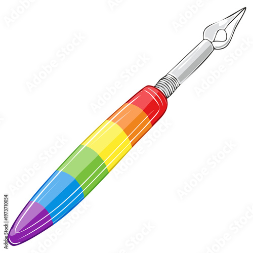 Colorful Rainbow Paintbrush Illustration: Pride, Art, Drawing, and Creative Design Tool