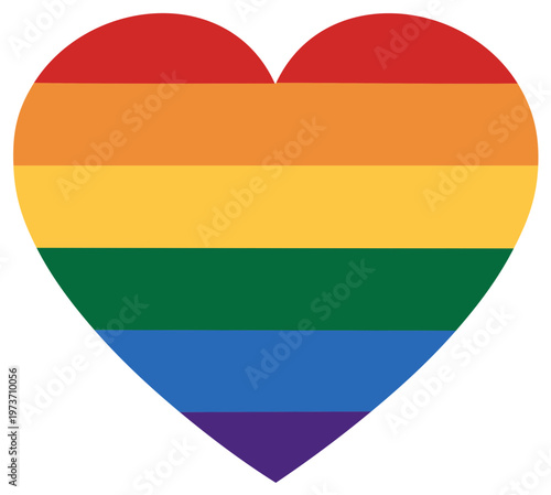 Rainbow Heart Symbol of Love and Equality Graphic