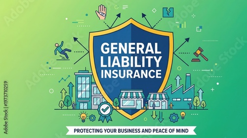 General liability insurance event protecting your business in an engaging illustrated environment