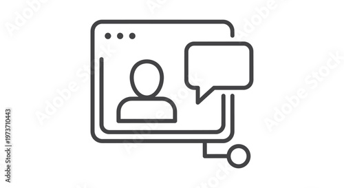 online chat and digital communication concept with user profile and message bubble on a screen ideal for virtual support and networking